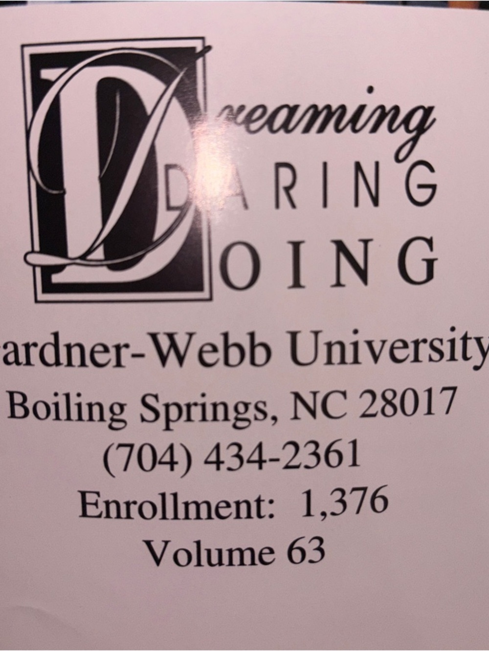 Vintage Yearbook Gardner-Webb University Yearbook/Annual 1997 Vol. 63 Unsigned - Picture 3 of 6